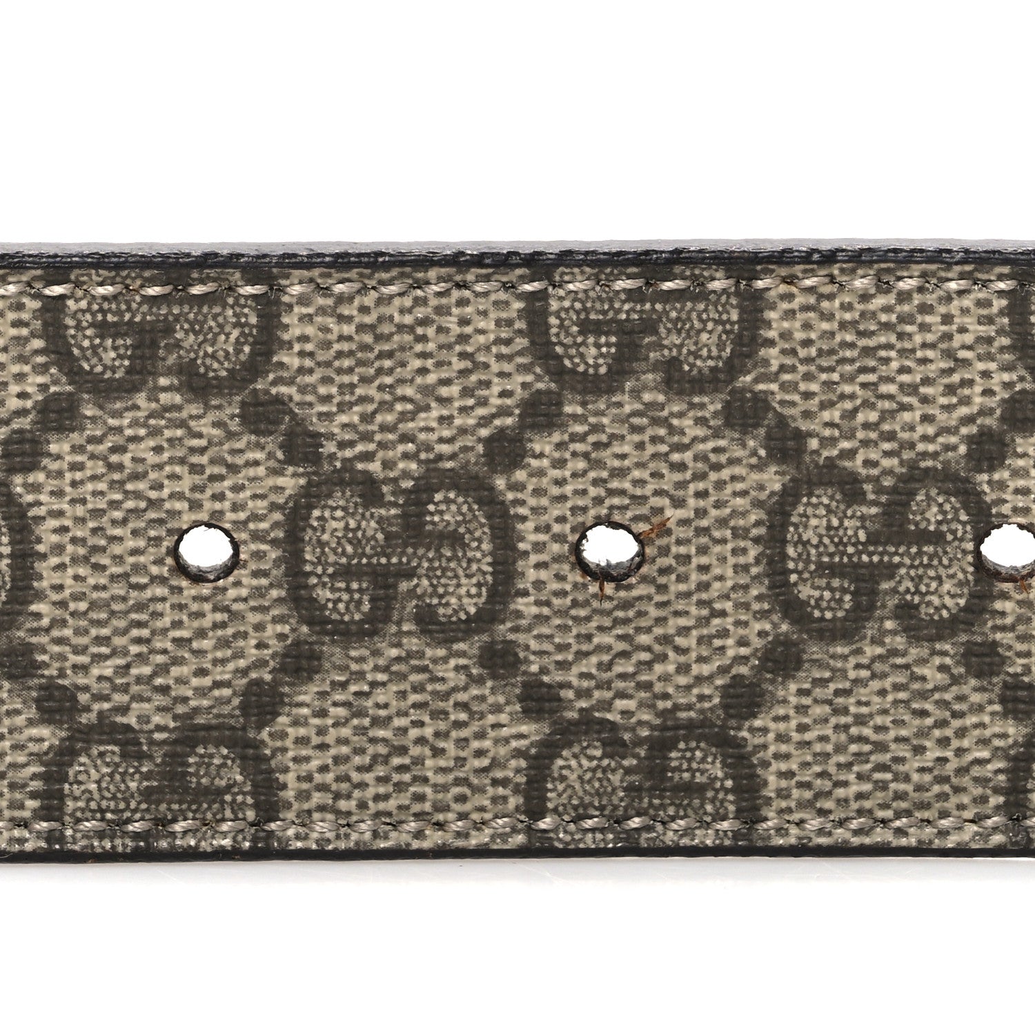 Gucci GG Supreme Monogram Calfskin Double G 80 32 Belt Beige Ebony New Acero 3 of 6