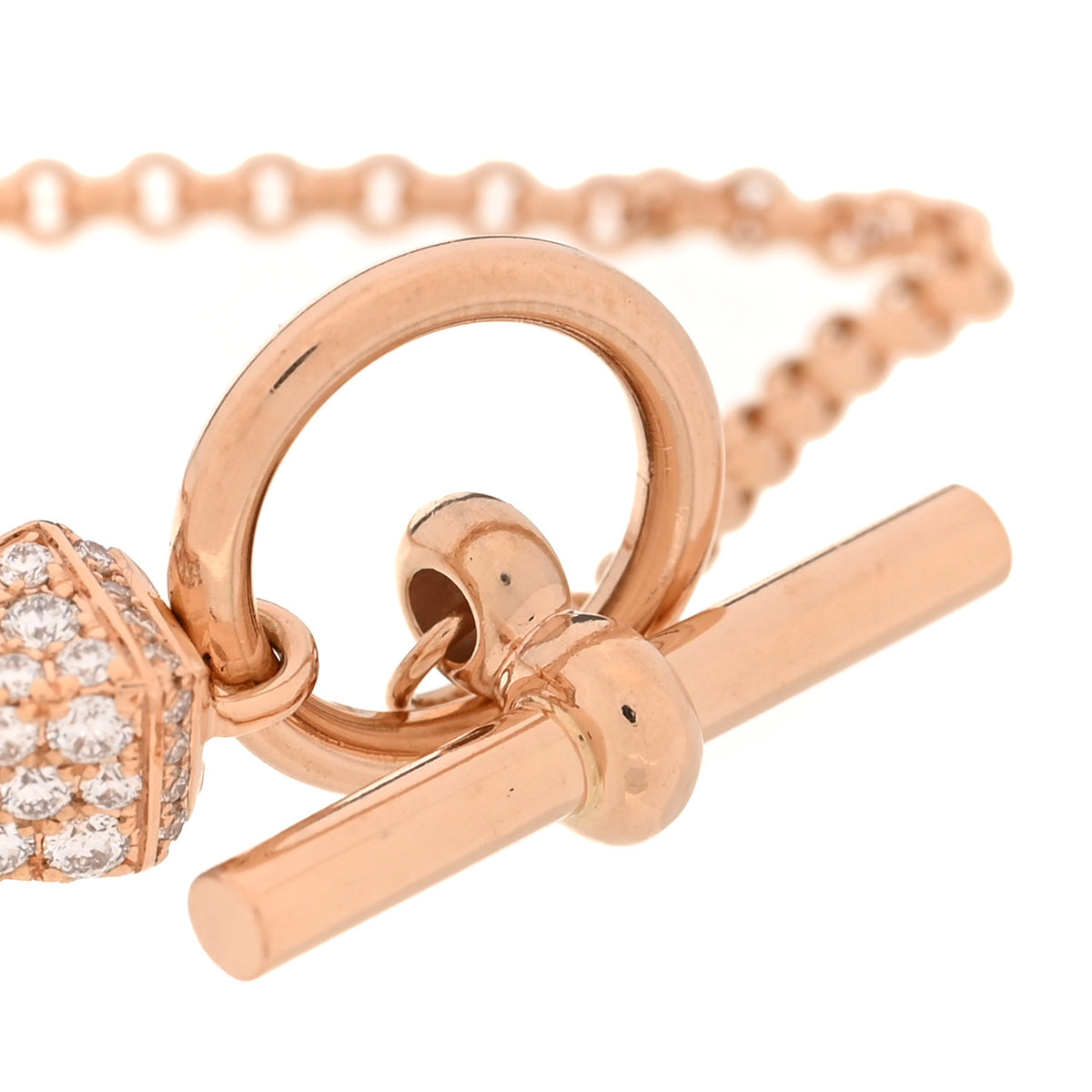 18K Rose Gold Diamond Clou de Forge Bracelet SH
