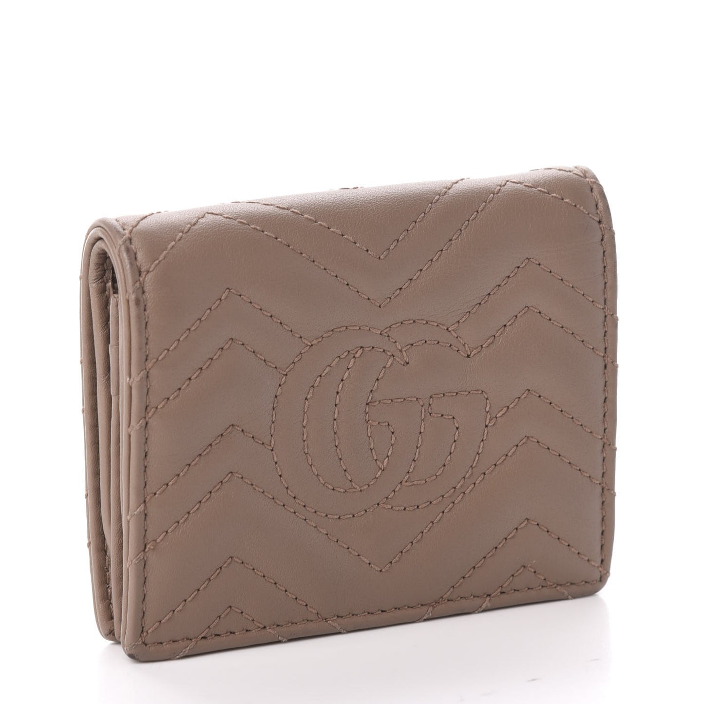 Calfskin Matelasse GG Marmont Card Case Porcelain Rose