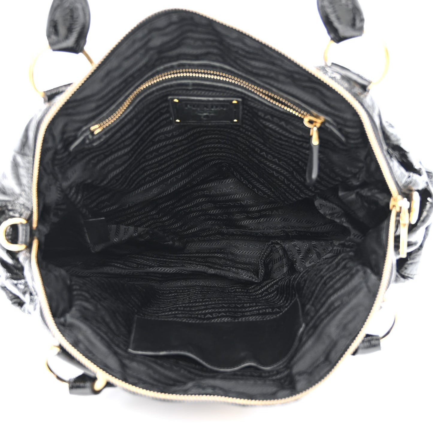 Vernice Stripes Shoulder Bag Black
