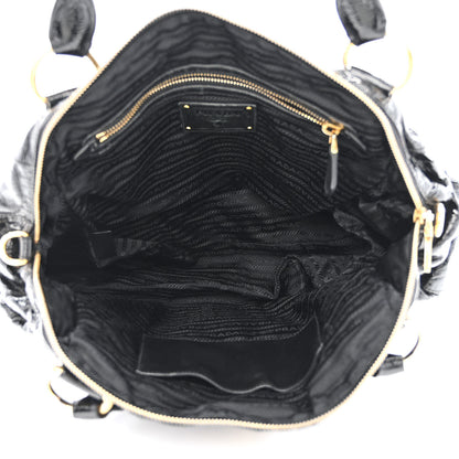 Prada Vernice Stripes Shoulder Bag Black 5 of 12
