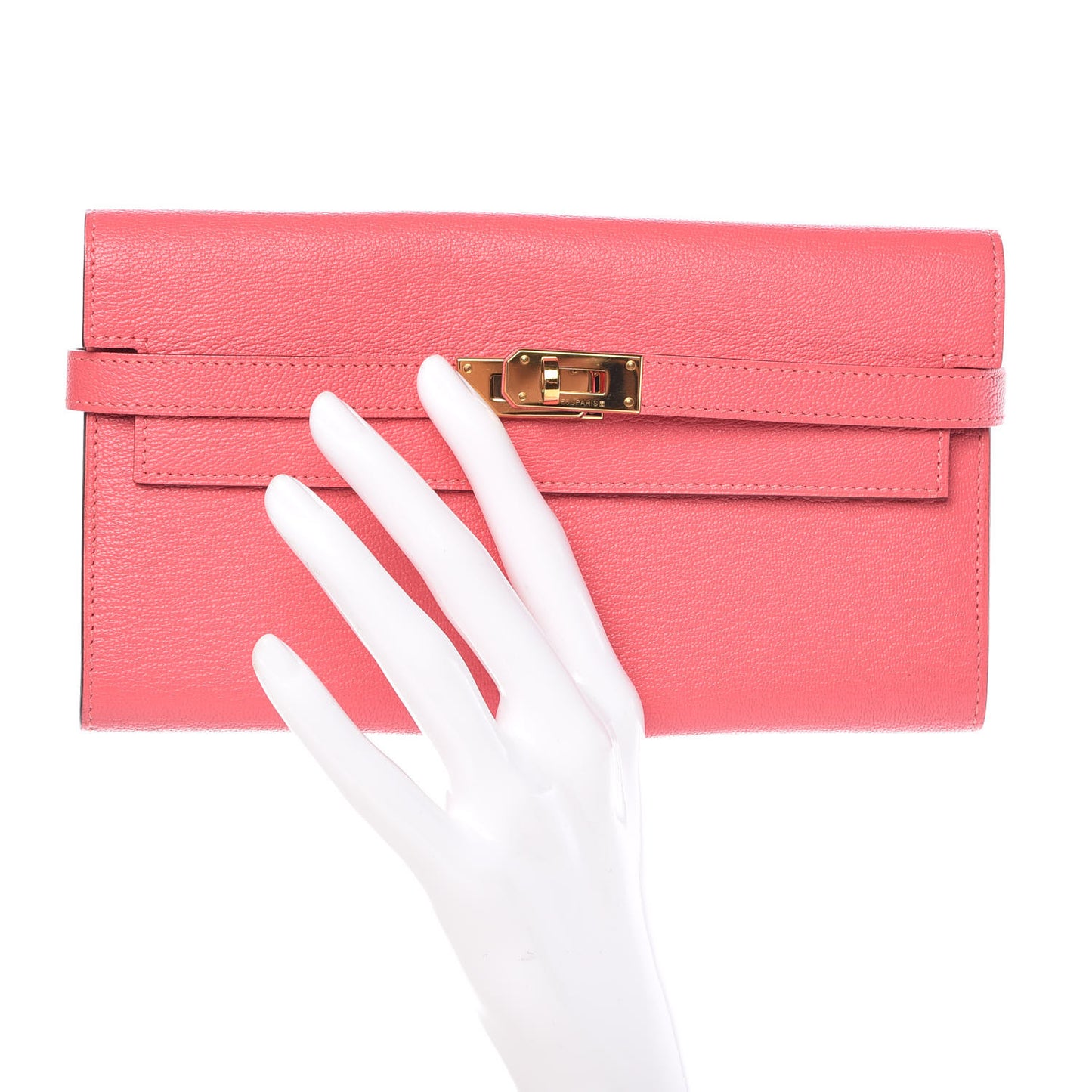 Chevre Mysore Kelly Longue Wallet Rose Lipstick