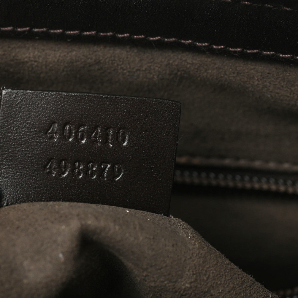GG Supreme Monogram Selleria Calfskin Small Flat Messenger Bag Beige Ebony Cocoa Marrone Scuro