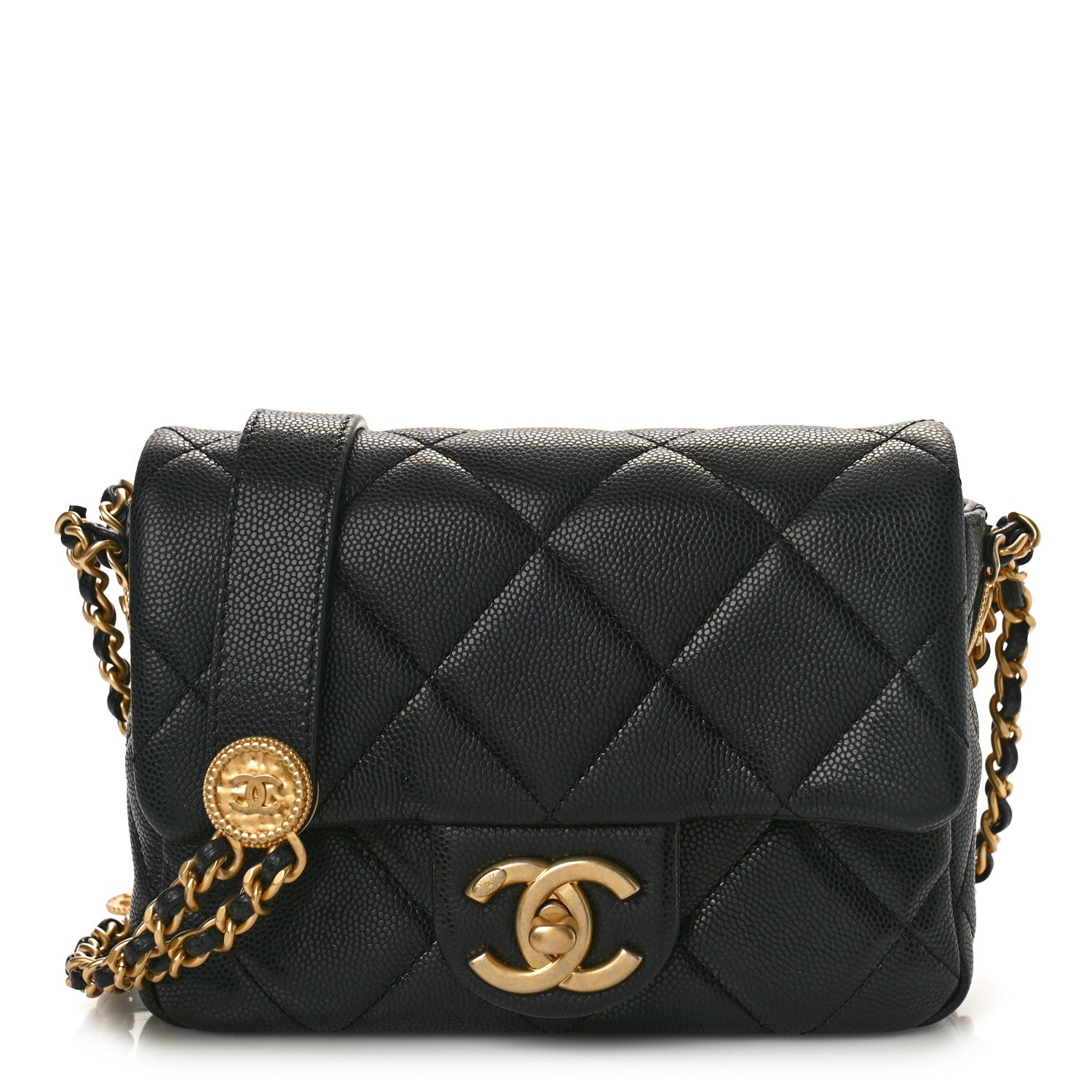 Chanel Caviar Quilted Mini Twist Your Buttons Flap Black 1 of 9