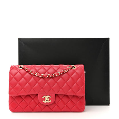 Chanel Lambskin Quilted Medium Double Flap Dark Pink 11 of 11