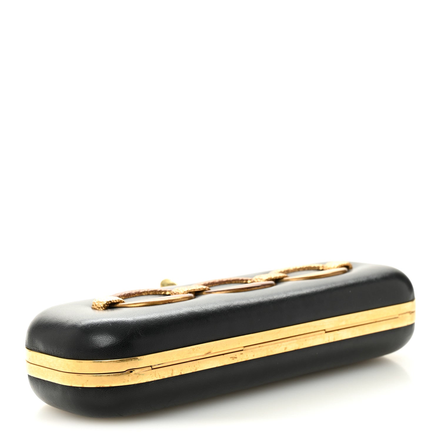 Alexander McQueen Nappa Chain Knuckle Box Clutch Black 3 of 9