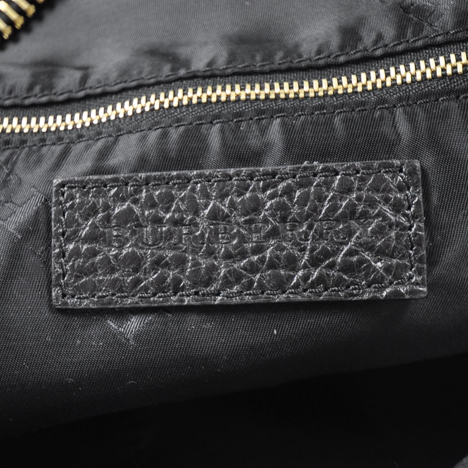 Burberry Grainy Leather Medium Oakford Tote Black 7 of 10