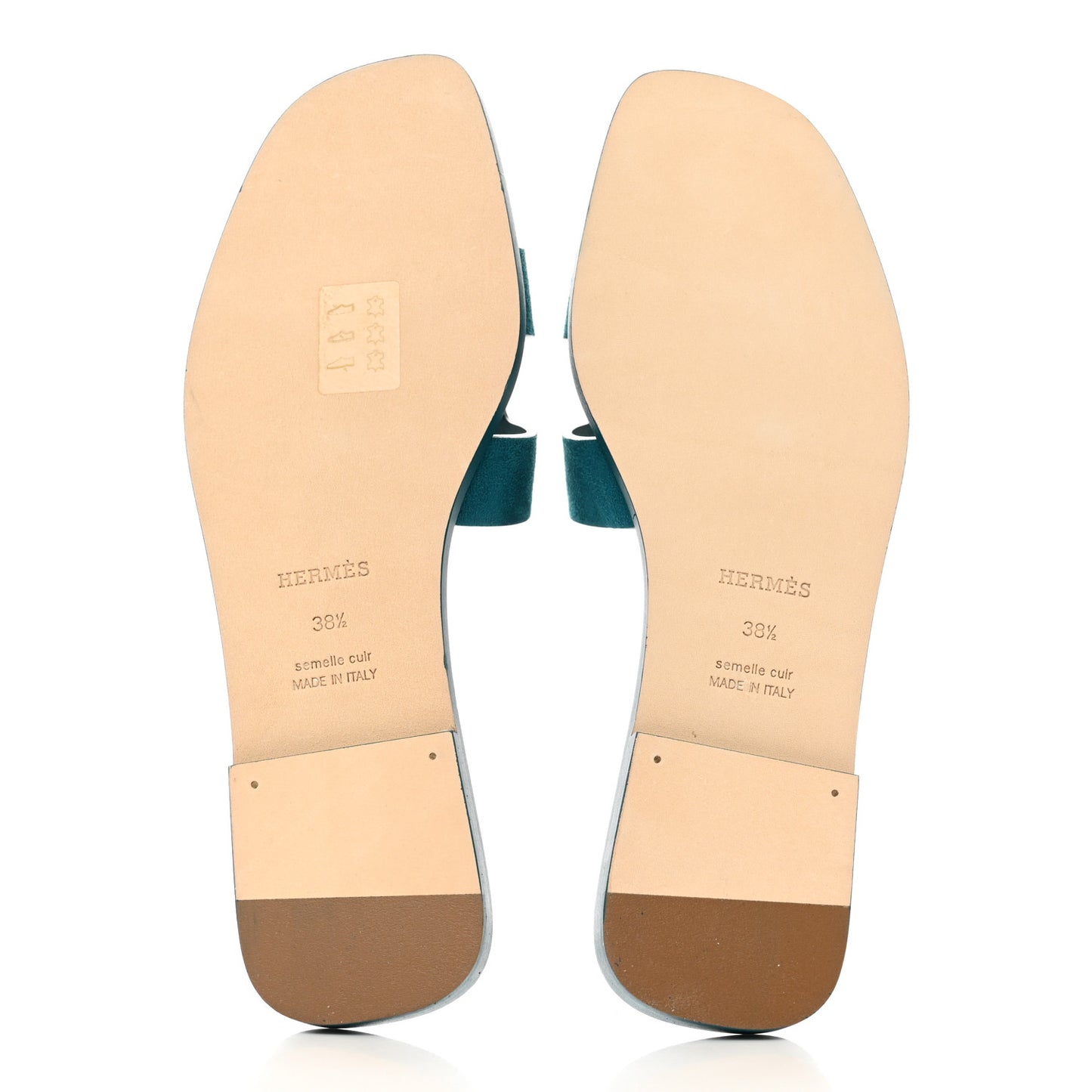 Suede Goatskin Oran Sandals 38.5 Vert Oxford
