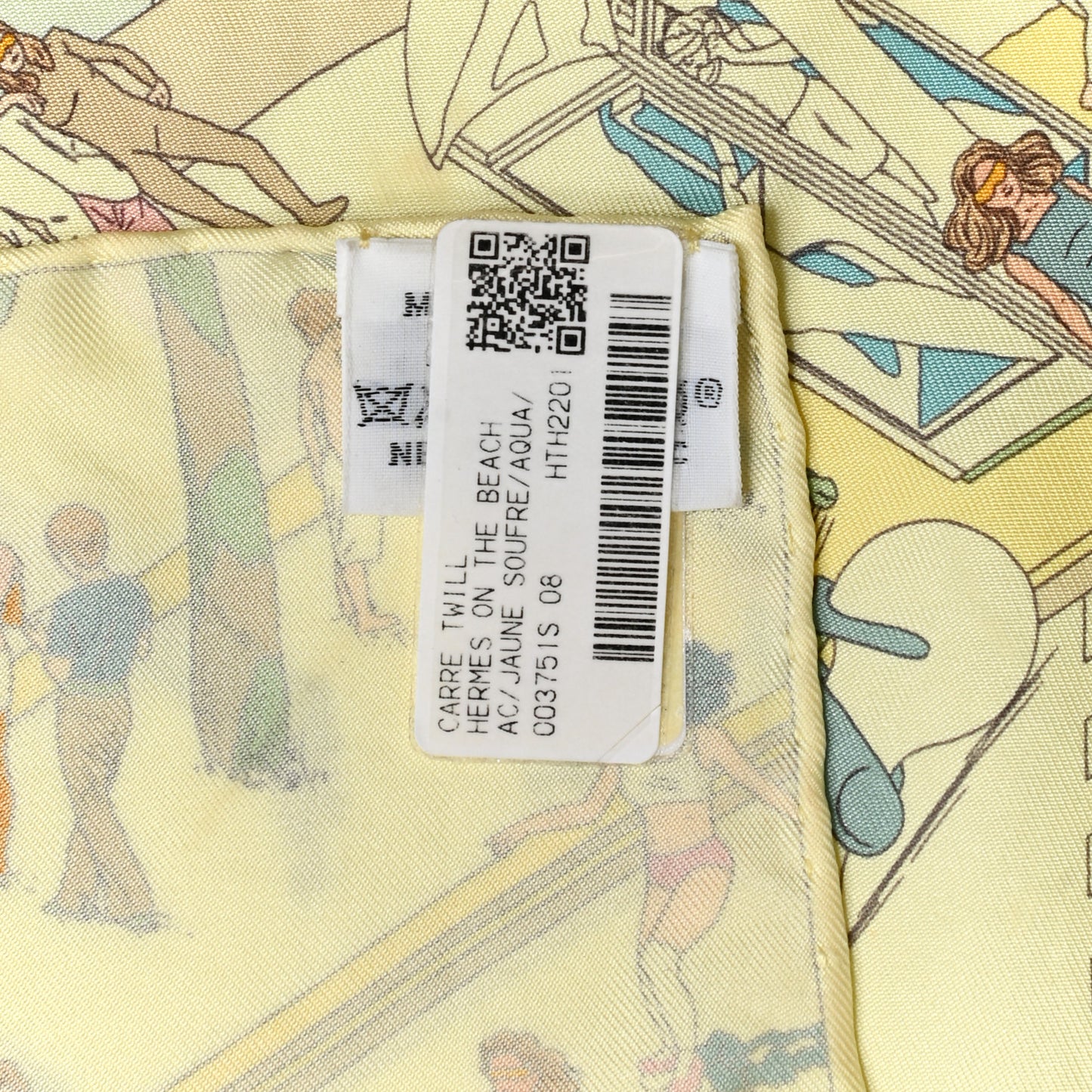 Silk On The Beach Scarf 90 Jaune Soufre Aqua