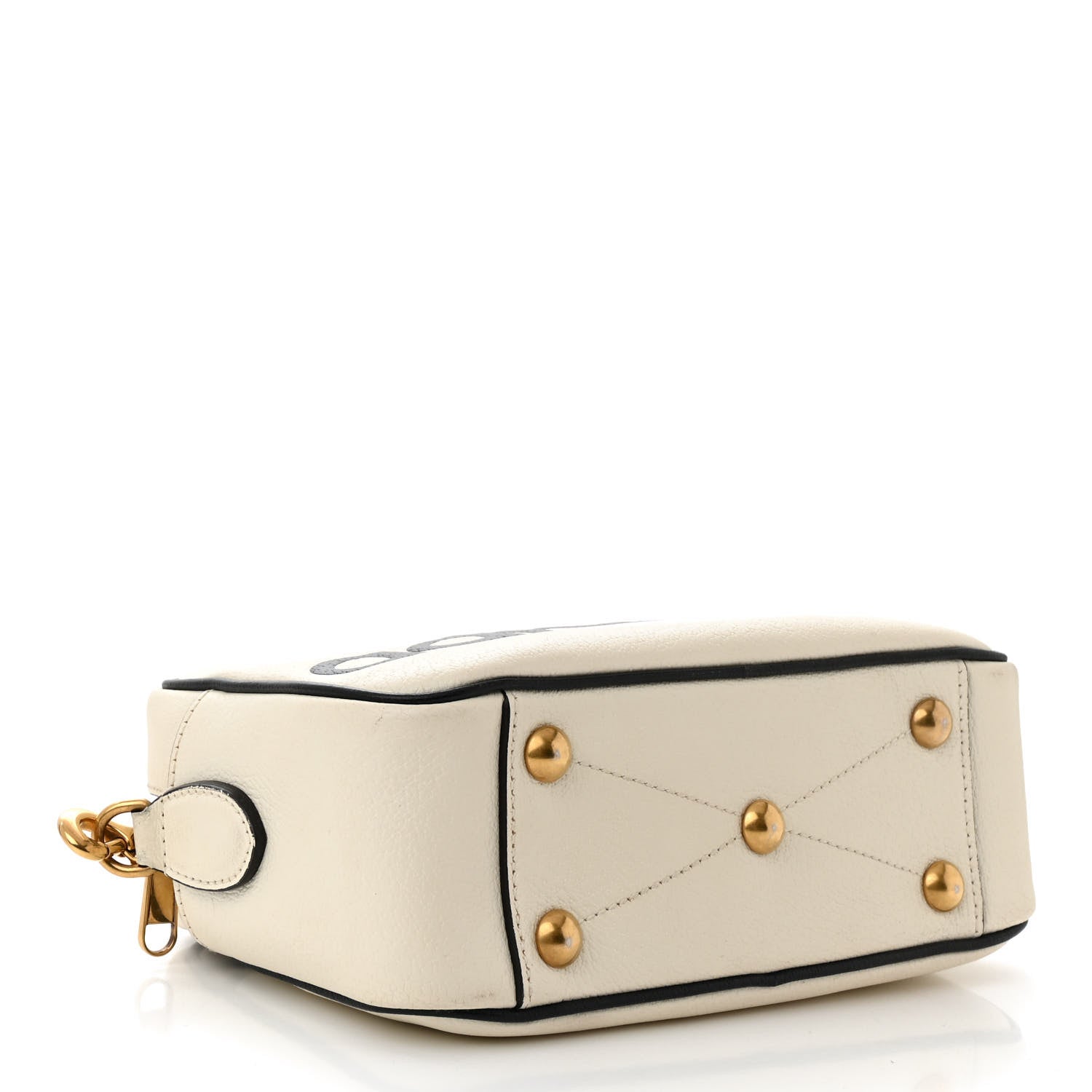 Gucci X ADIDAS Textured Dollar Calfskin Web Trefoil Logo Small Messenger Bag Off White Black 4 of 11