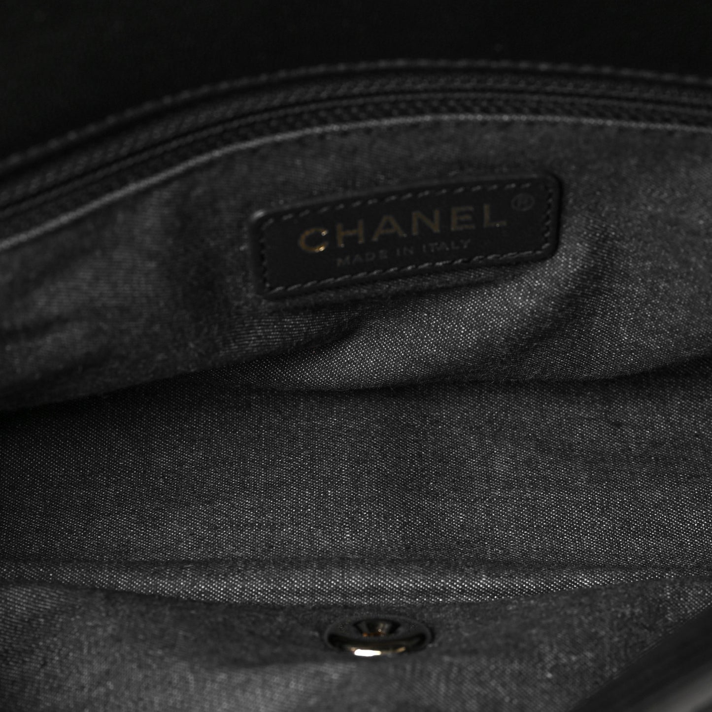 Lambskin Quilted Resin Bi-Color Chain Flap Bag Black