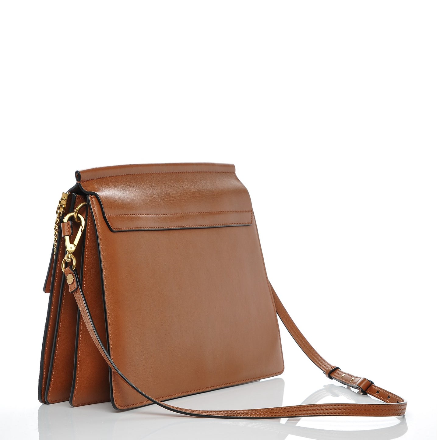 Calfskin Suede Rainbow Patchwork Medium Faye Shoulder Bag Caramel