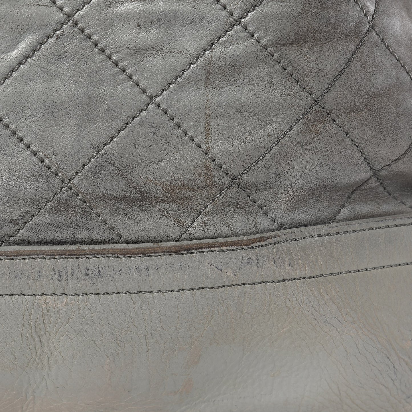 Iridescent Calfskin VIP Shopping Tote Grey