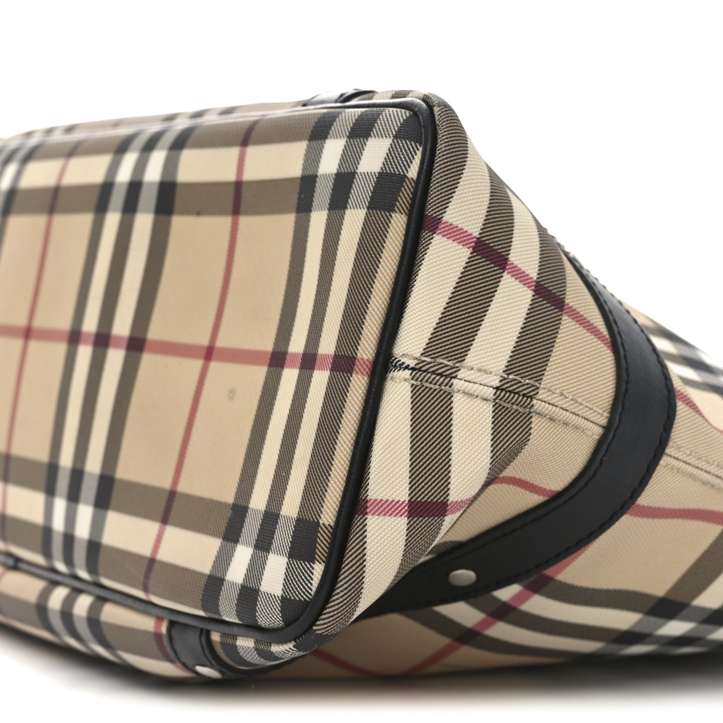 Vintage Check Studded Tote Black