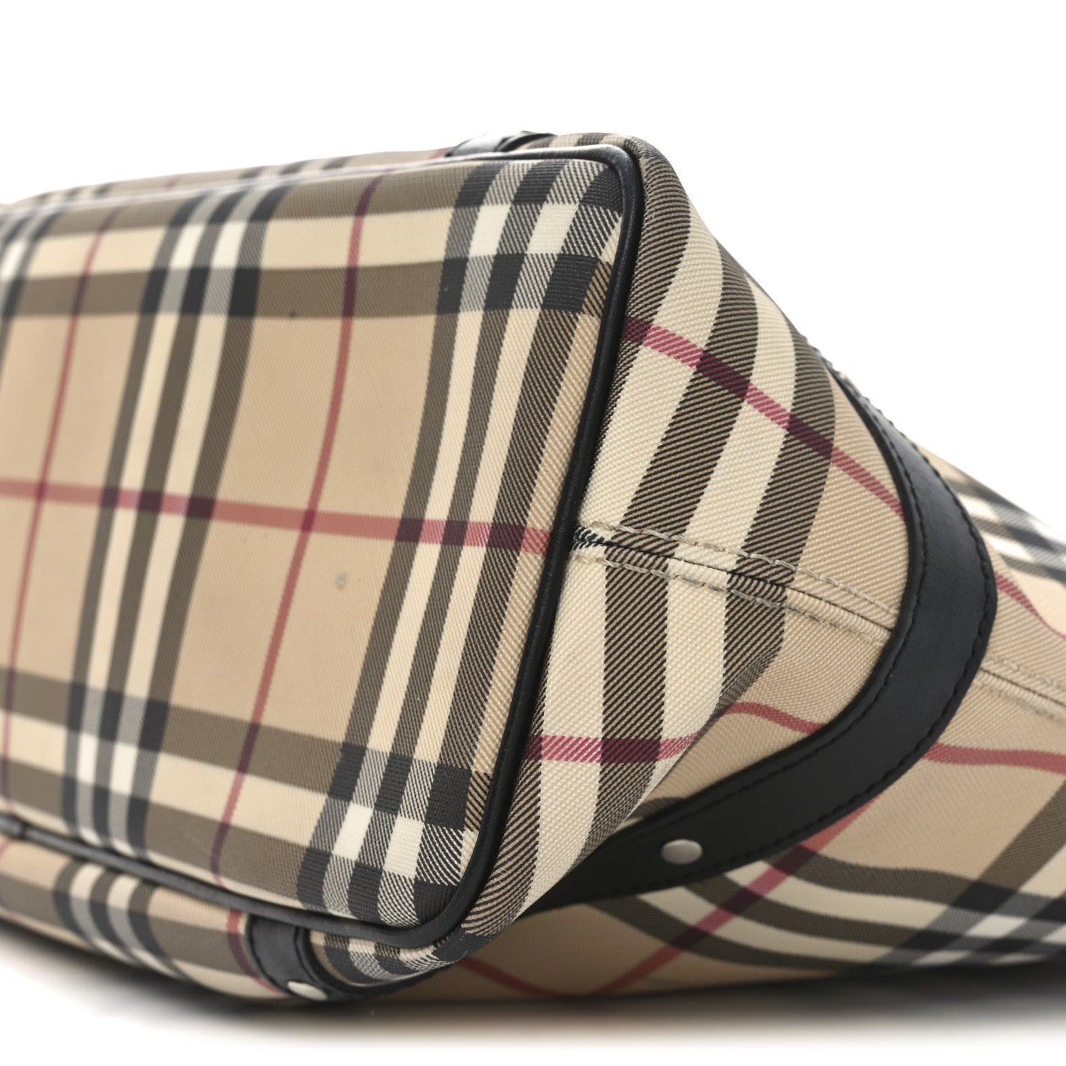 Burberry Vintage Check Studded Tote Black 9 of 10