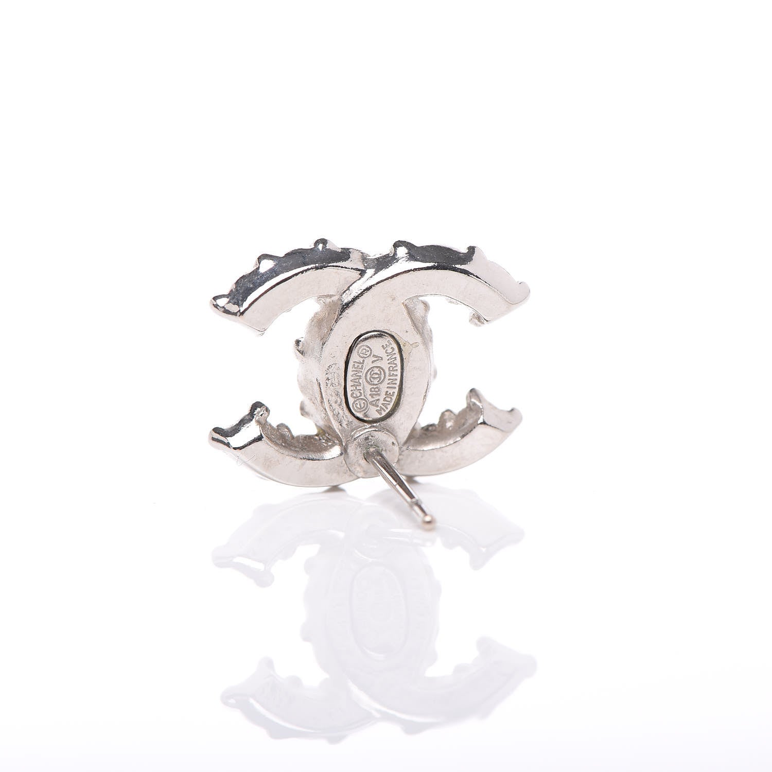 Chanel Crystal CC Earrings Silver 4 of 5