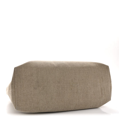 Celine Canvas Calfskin Paris Horizontal Cabas Tan 4 of 14