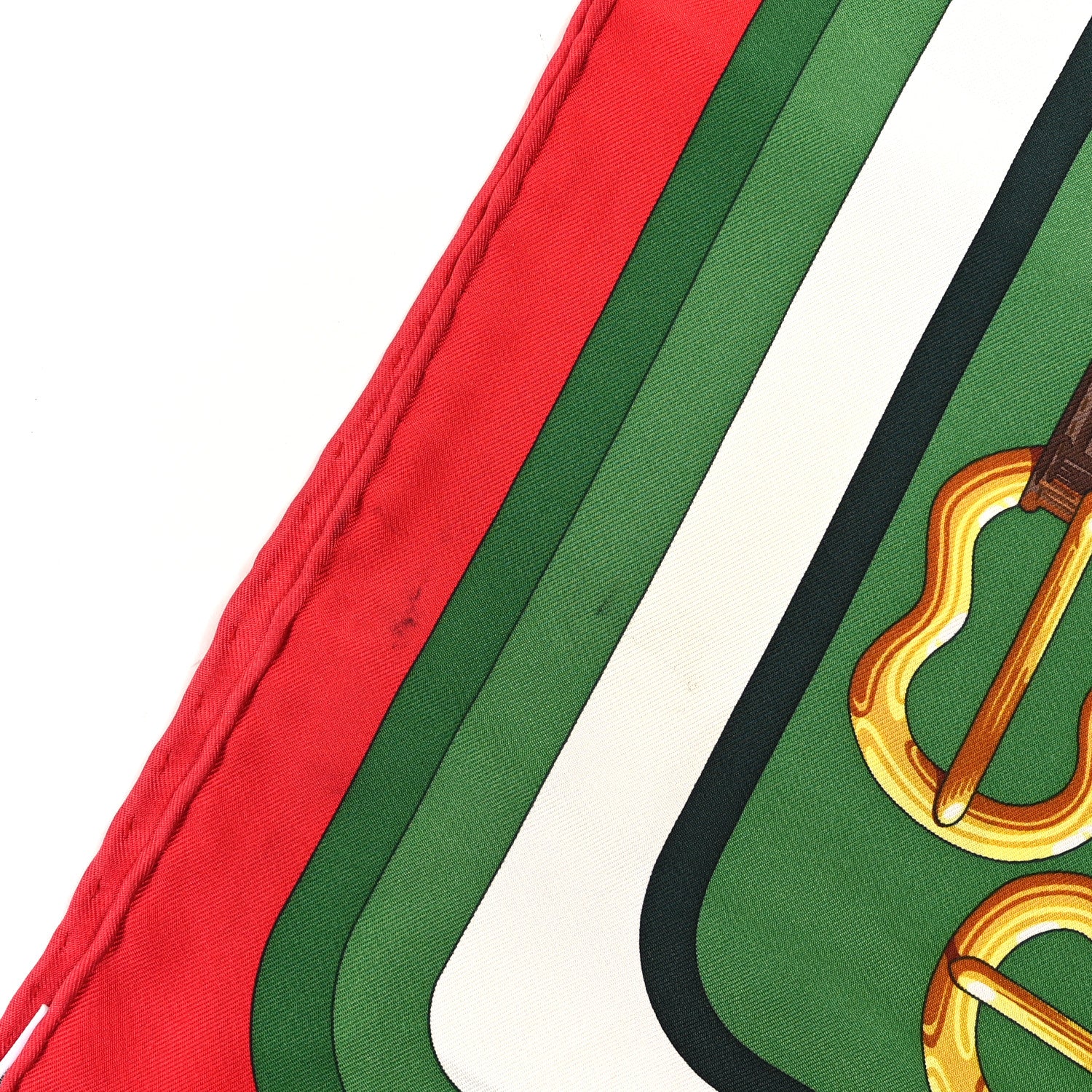 Hermes Silk Coaching Forever Scarf 90 Rouge Vert White 4 of 4