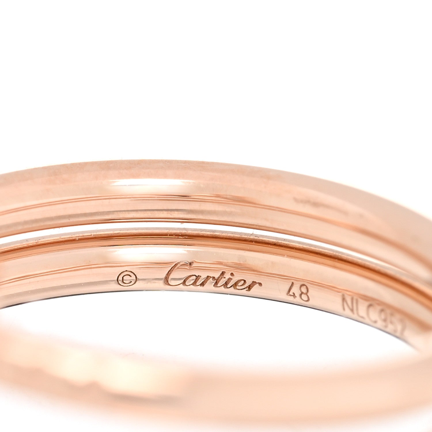 Cartier 18K Pink Gold Diamond Double Juste Un Clou Ring 48 4.5 5 of 5