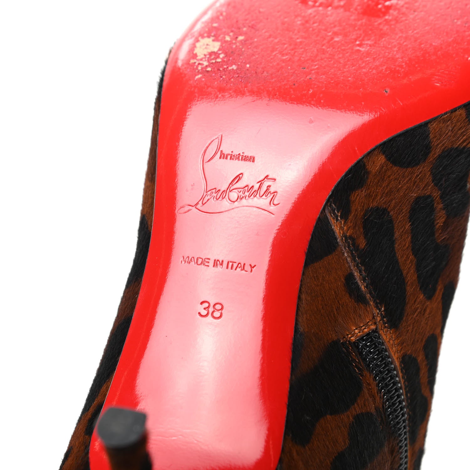 Christian Louboutin Pony Hair Leopard Print So Kate Booty 55 Ankle Boots 38 Black 7 of 10