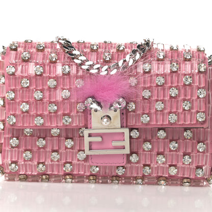 Fendi Crystal Beaded Monster Baguette Belt Bag 95 38 Pink 9 of 12