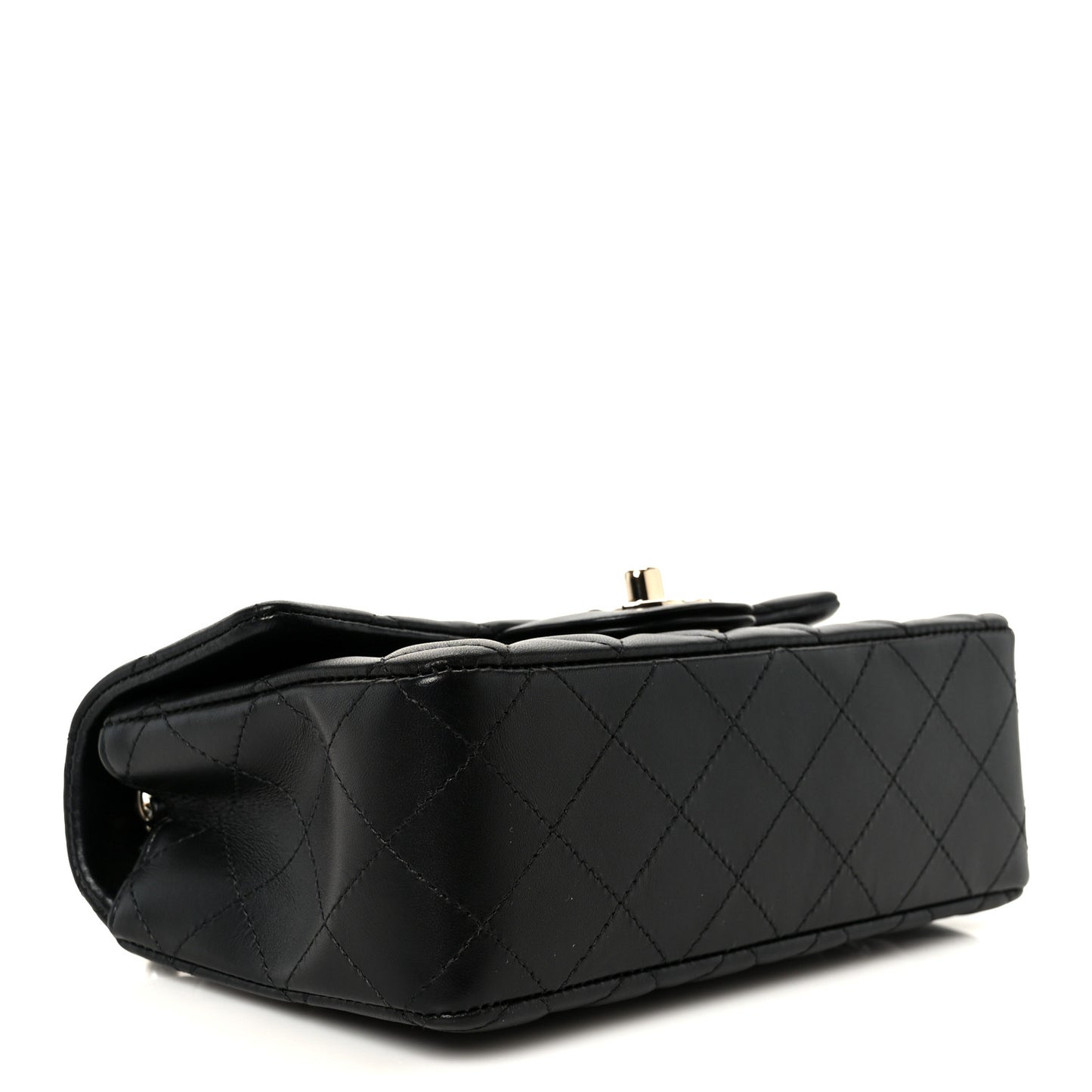 Lambskin Quilted Mini Rectangular Flap Black