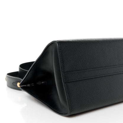 Prada Saffiano Cuir Calfskin Small Monochrome Top Handle Tote Black 10 of 11