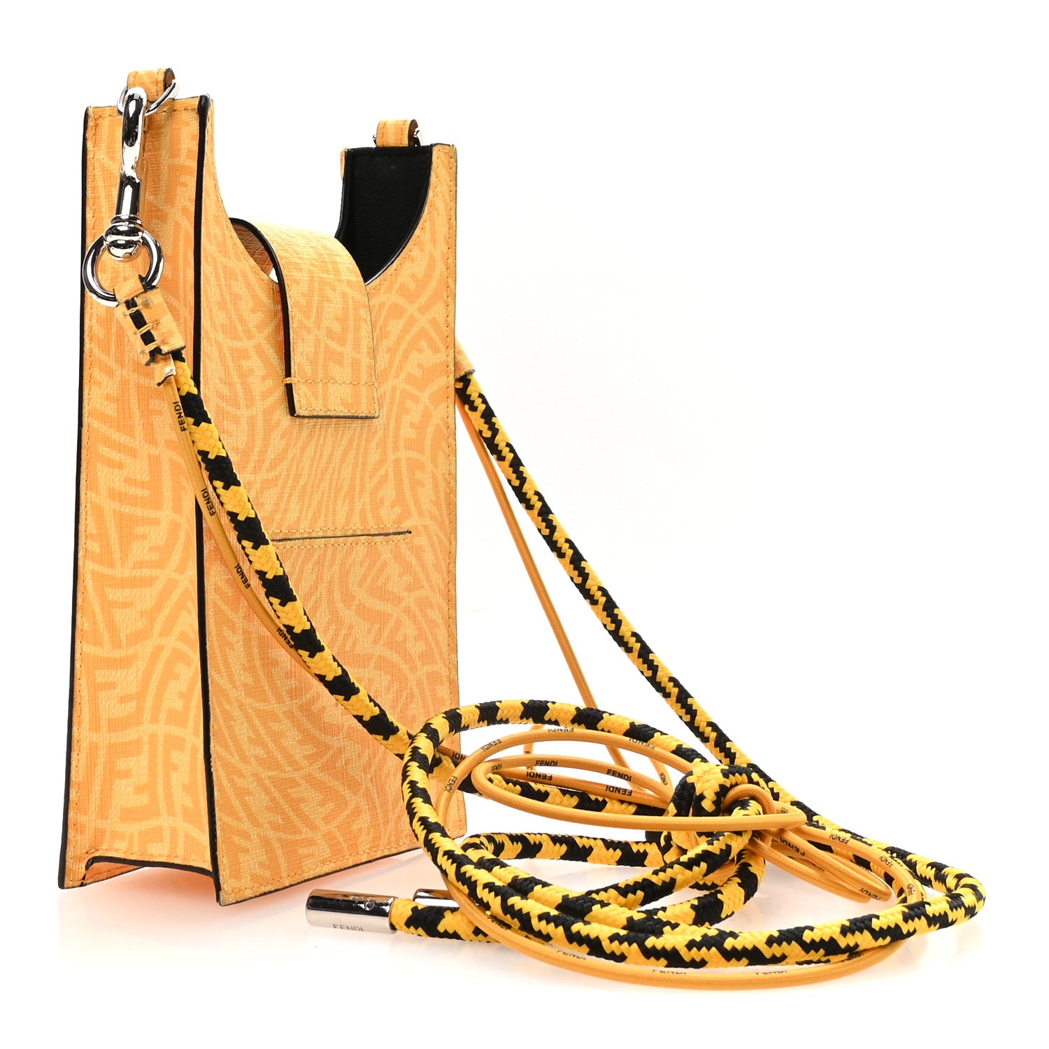 Fendi X SARAH COLEMAN Glazed Fabric Micro FF Vertigo Phone Holder Cyber Mimosa 2 of 10