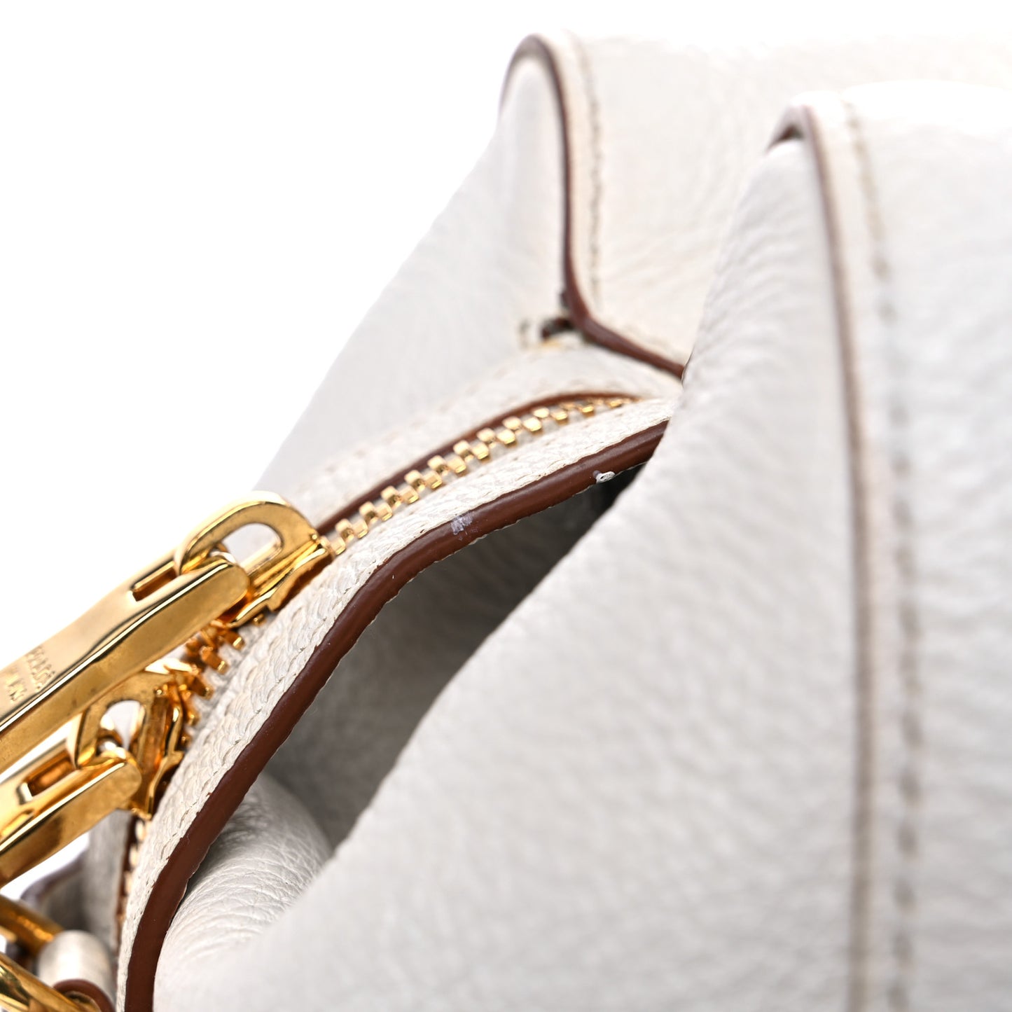 Vitello Daino Medium Top Handle Bag White