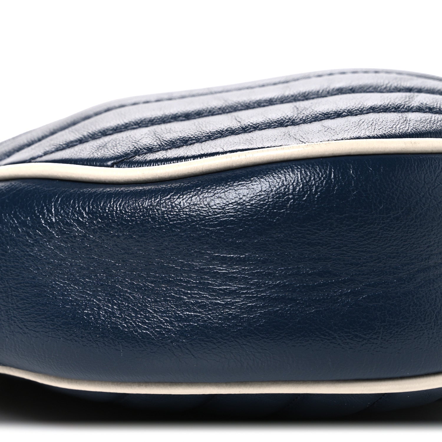 Gucci Azalea Calfskin Matelasse Diagonal Mini Torchon GG Marmont Round Shoulder Bag Blue Agata Mystic White 8 of 10