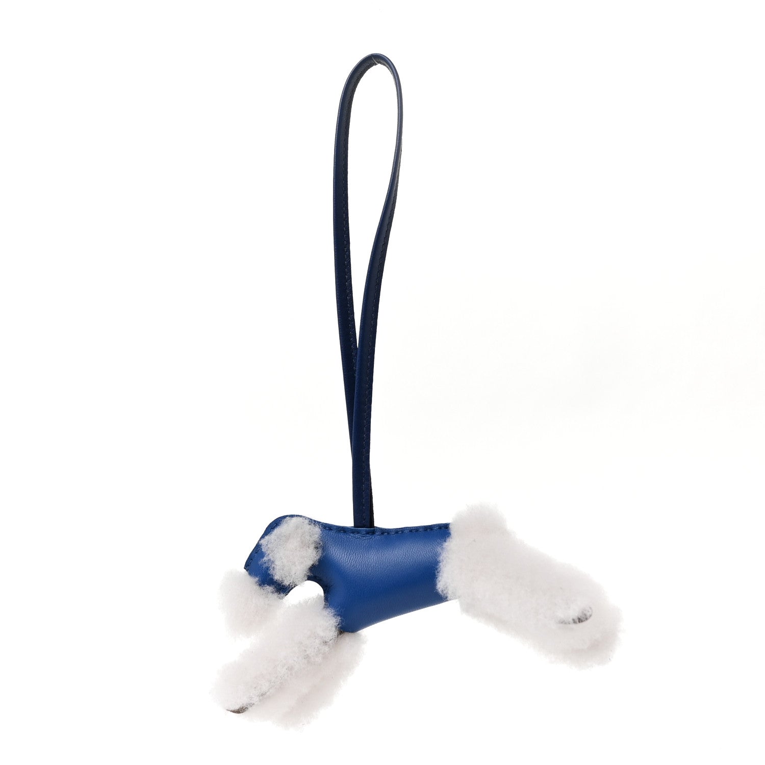 Hermes Milo Lambskin Shearling Budy Charm Bleu Saphir 1 of 4