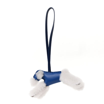 Hermes Milo Lambskin Shearling Budy Charm Bleu Saphir 1 of 4