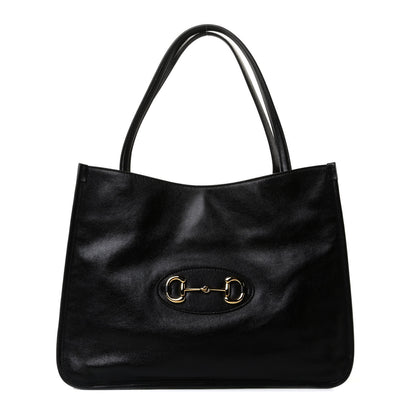 Gucci New Sakai Calfskin Lux Horsebit 1955 Tote Bag Black 1 of 12