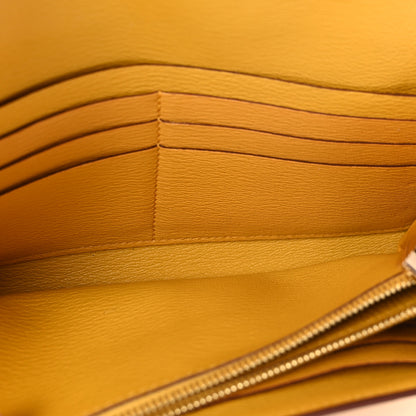 Hermes Shiny Alligator Kelly Longue Wallet Jaune Ambre 5 of 10