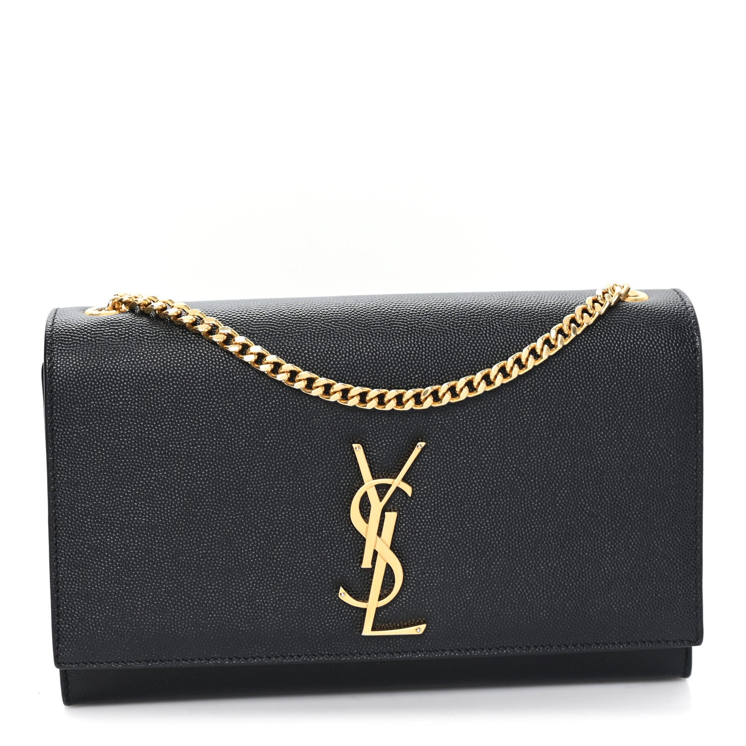 Saint Laurent Grain De Poudre Small Monogram Kate Satchel Black 1 of 10