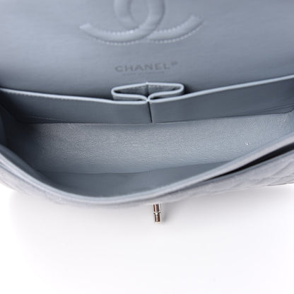 Chanel Iridescent Caviar Quilted Medium Double Flap Light Grey 5 of 14