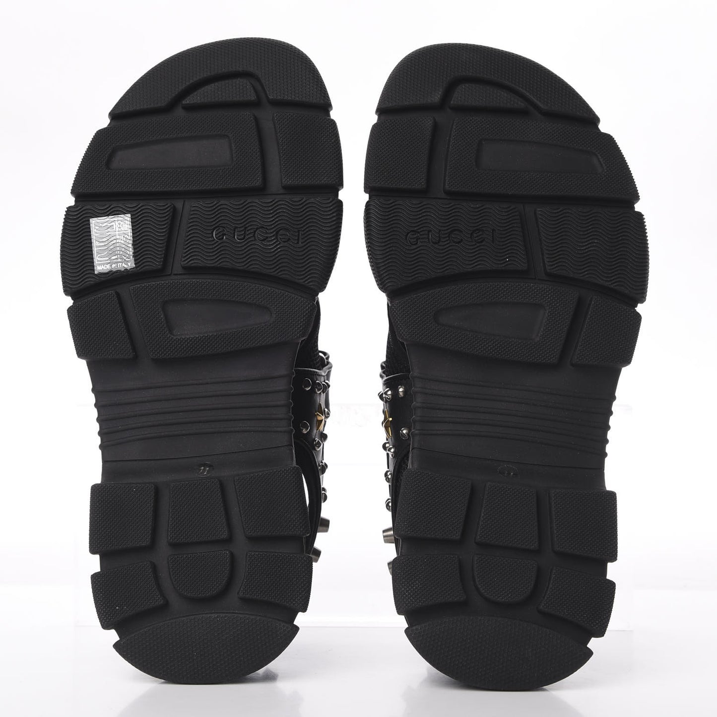 Nappa Mesh Studded Mens Aguru Sandals 11 Black