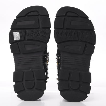 Gucci Nappa Mesh Studded Mens Aguru Sandals 11 Black 6 of 11