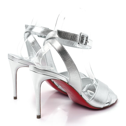 Christian Louboutin Kid Laminato Mariza 85 Sandals 37.5 Silver 5 of 10