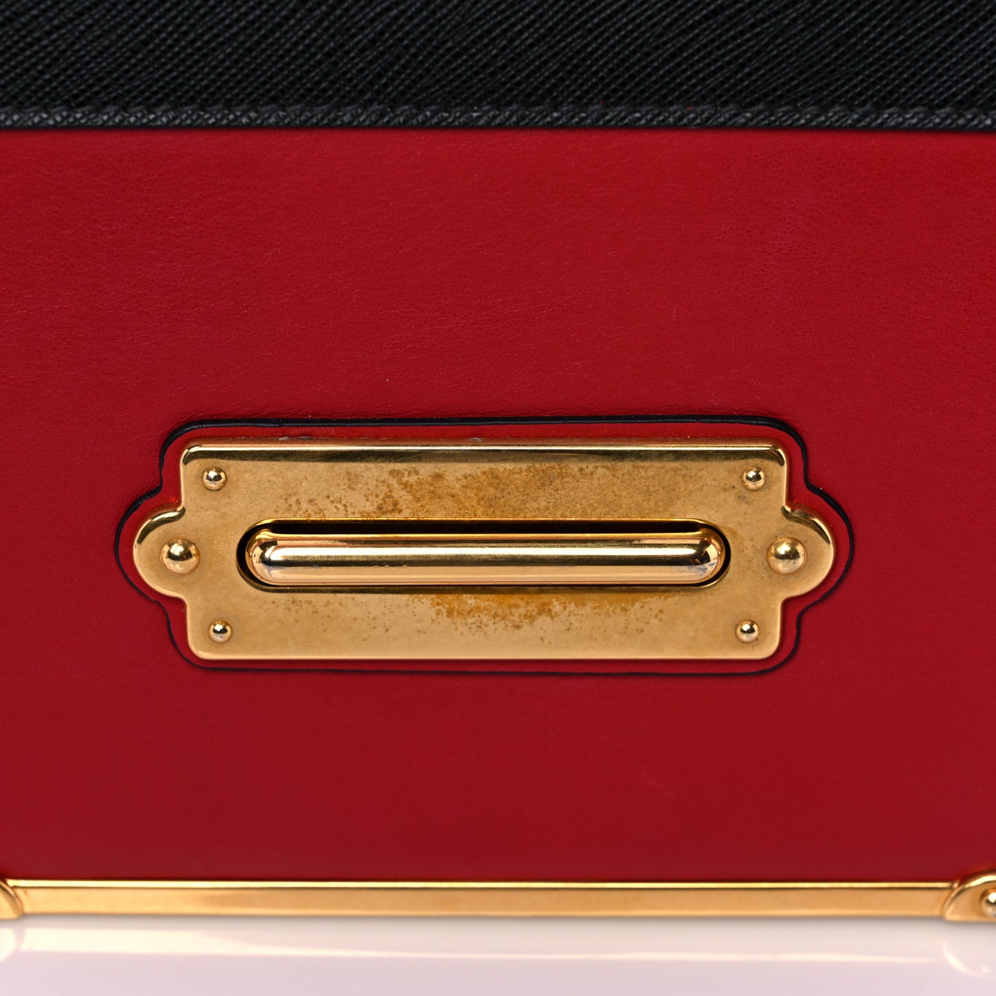 City Calfskin Saffiano Cahier Bag Fuoco Black