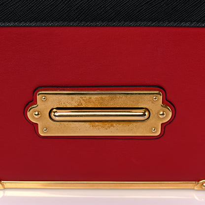 Prada City Calfskin Saffiano Cahier Bag Fuoco Black 15 of 17