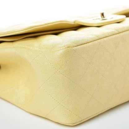 Chanel Iridescent Caviar Quilted Jumbo Double Flap Jaune Yellow 8 of 11