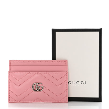Gucci Calfskin Matelasse GG Marmont Card Holder Wild Rose 7 of 7