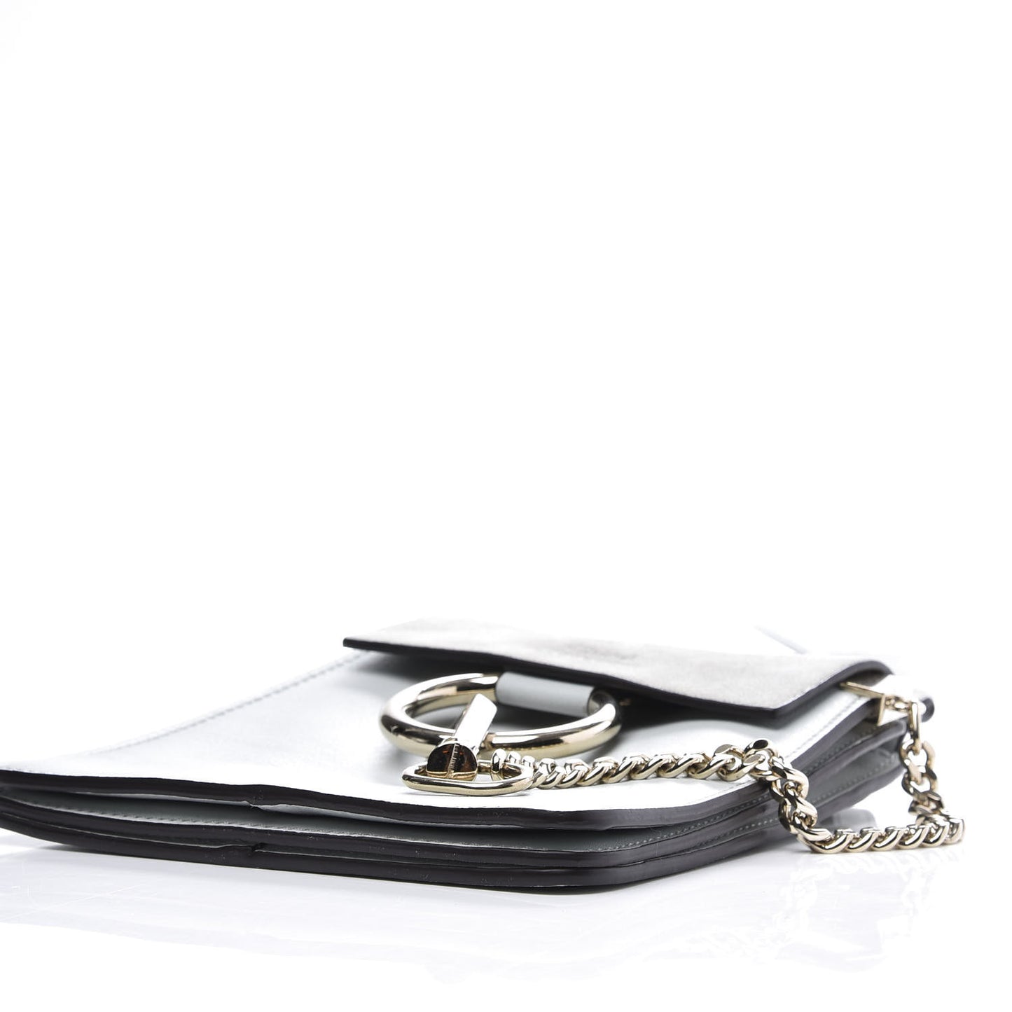 Suede Calfskin Mini Faye Bracelet Bag Airy Grey