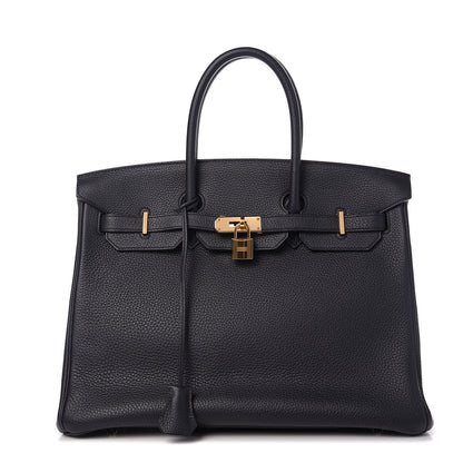 Hermes Taurillon Clemence Birkin 35 Bleu Ocean 1 of 8