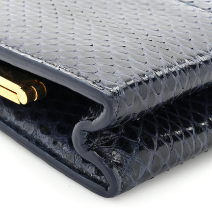 Saint Laurent Snakeskin Midnight Clutch Black 9 of 15