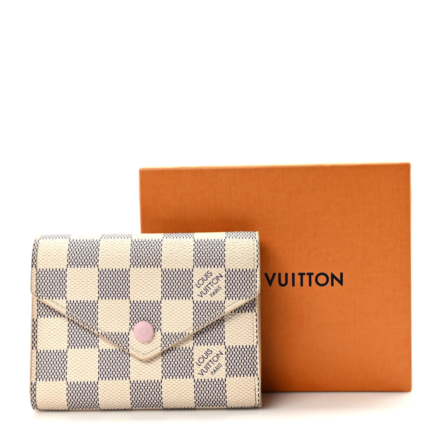 Louis Vuitton Damier Azur Victorine Wallet Rose Ballerine 9 of 9