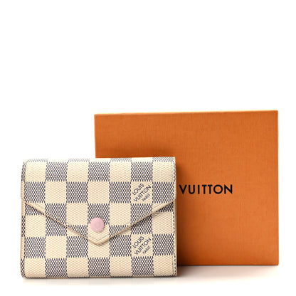 Louis Vuitton Damier Azur Victorine Wallet Rose Ballerine 9 of 9