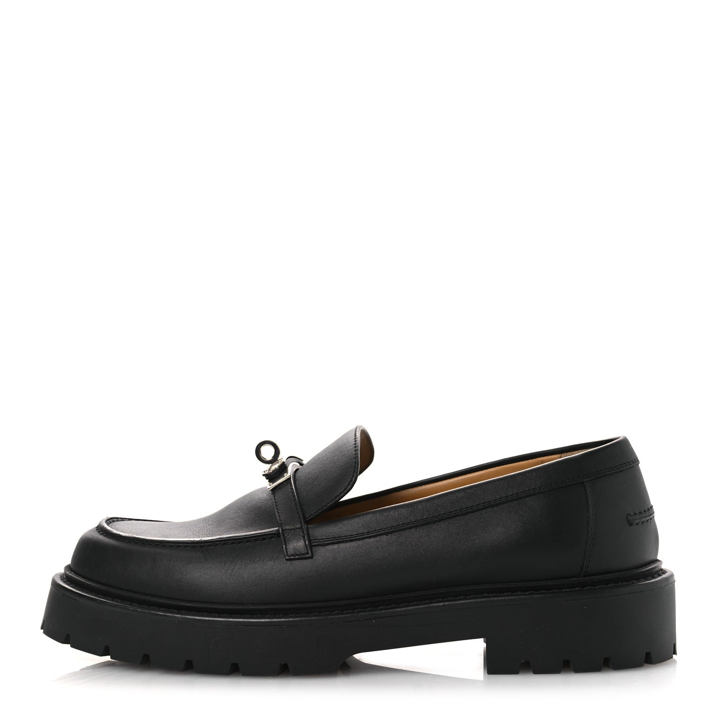 Calfskin Womens Icone Loafers 40 Black