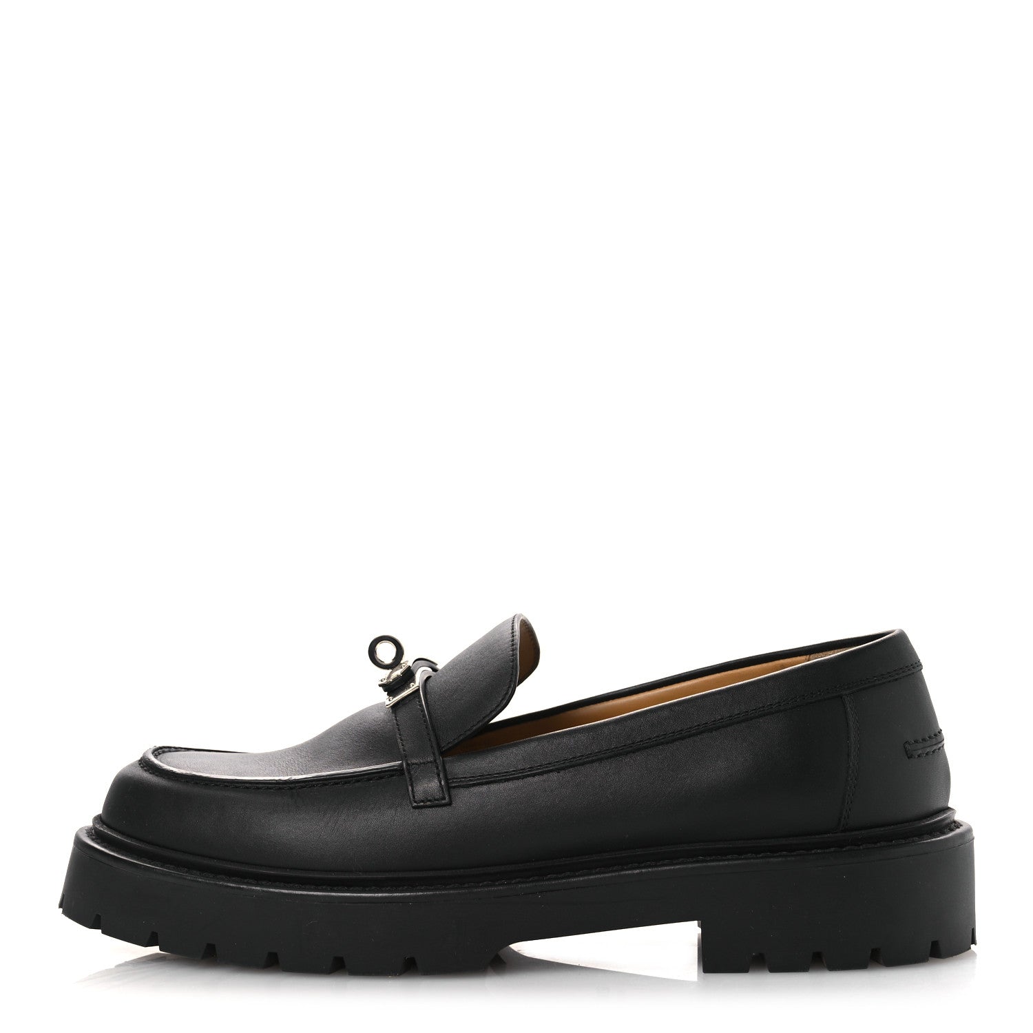 Hermes Calfskin Womens Icone Loafers 40 Black 1 of 13